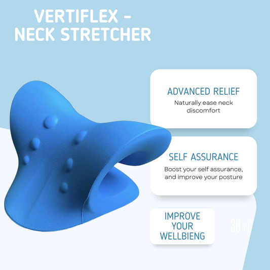 VertiFlex - Neck Stretcher - Shown With The Listed Neck Relief Benefits
